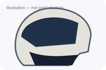 Illustrative helmet silhouette, not the exact Shoei RF-SR2