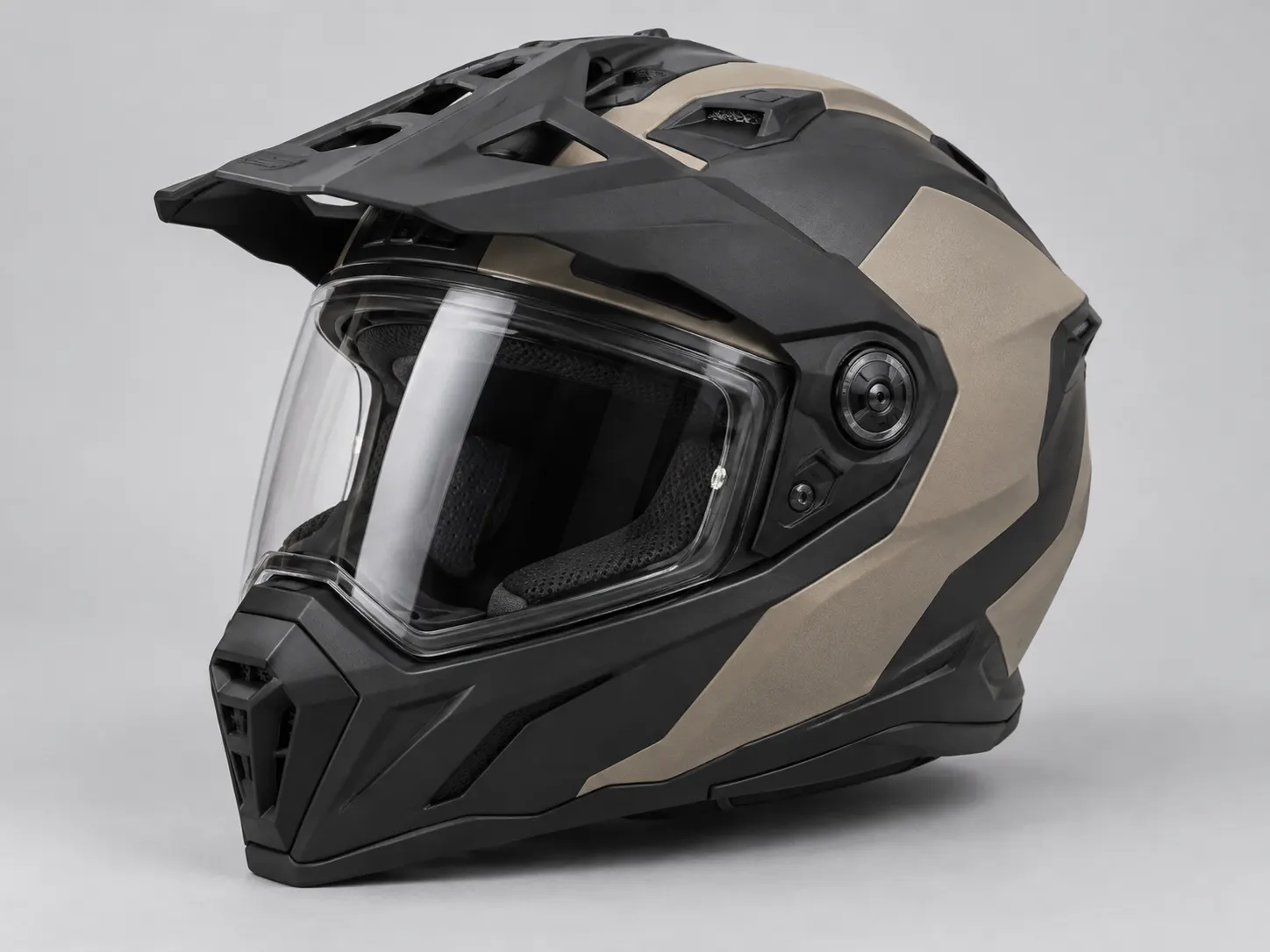 AI-generated adventure helmet illustration; not a photograph of any named model