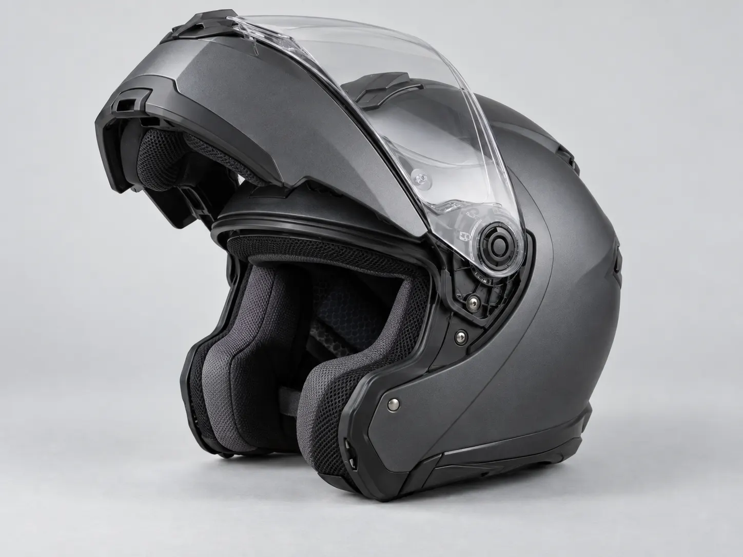 AI-generated modular helmet illustration; not a photograph of any named model