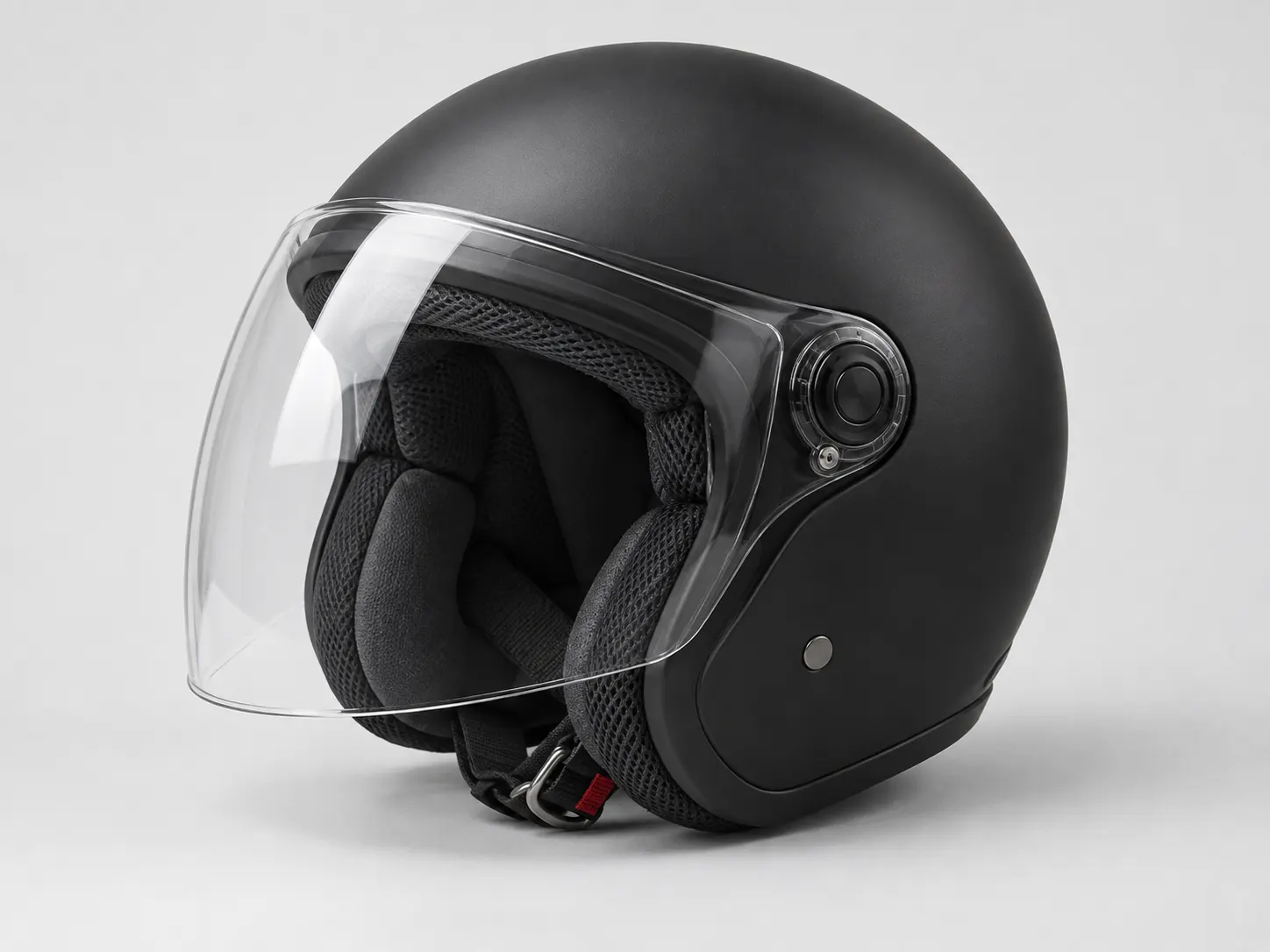 AI-generated open-face helmet illustration; not a photograph of any named model